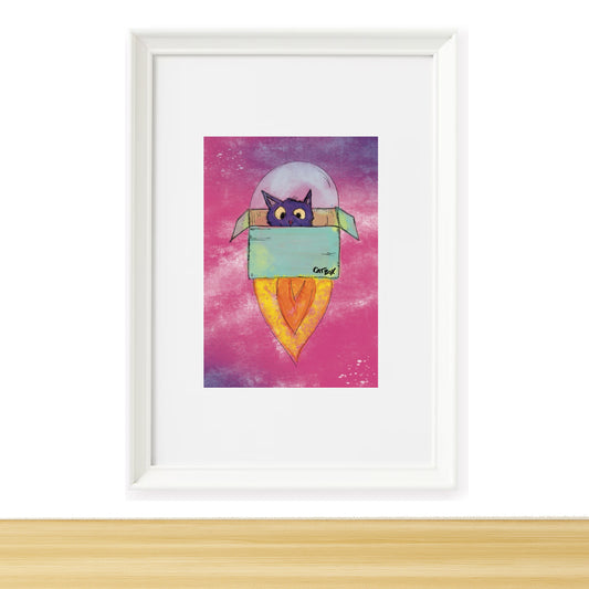 Fine Art Print enmarcado CAT SPACE